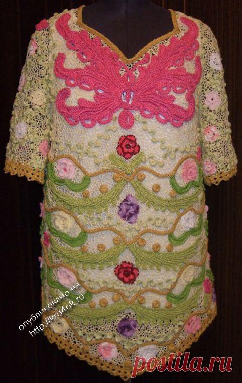 Туника "Бабочка" — работа Марии Казановой - вязание крючком на kru4ok.ru