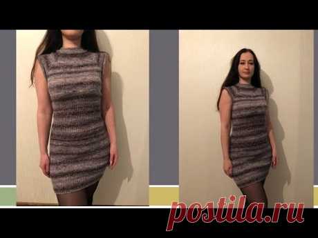 Простое платье   спицами .Расчеты.Ложная кеттлевка. Часть 1