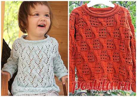 Красивый детский джемпер спицами для девочки и для мальчика. Схема вязания, описание и мастер-класс