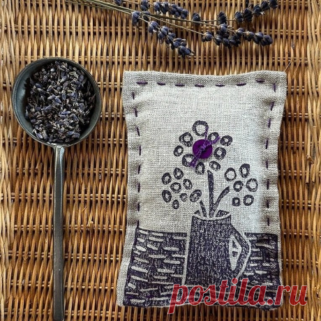 Block Printed Lavender Sachet — Made on 23rd