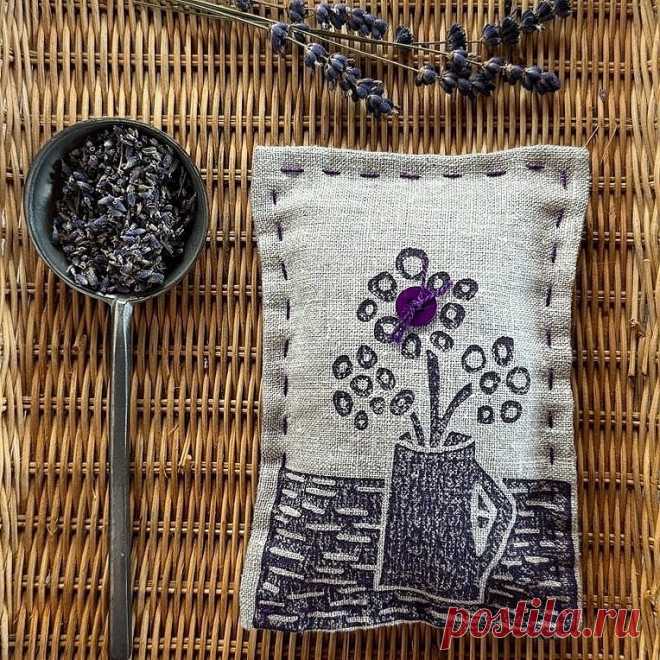 Block Printed Lavender Sachet — Made on 23rd