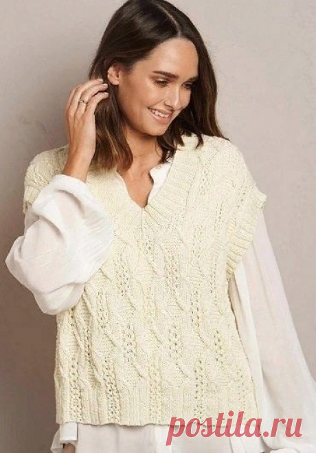 Узорчатая безрукавка "Fold" от дизайнера Martin Storey. Спицами. / knittingideas.ru