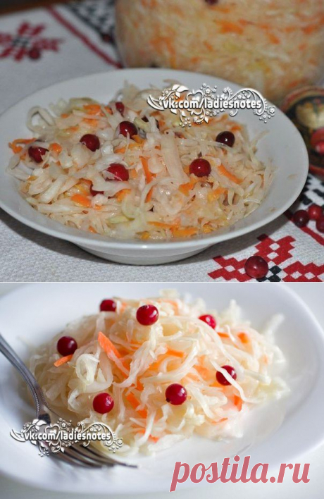 Квашеная капуста с клюквой