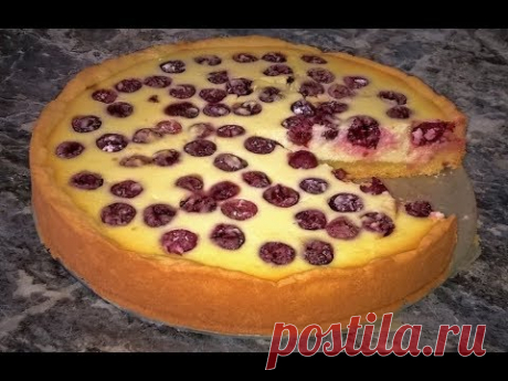 Песочный пирог с творогом и вишней. Пирог с вишней и  творогом. Вкусно и полезно!
