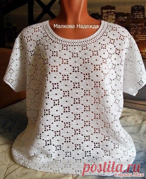 Ажурная футболка крючком. Схемы. / Вязаные идеи, идеи для вязания