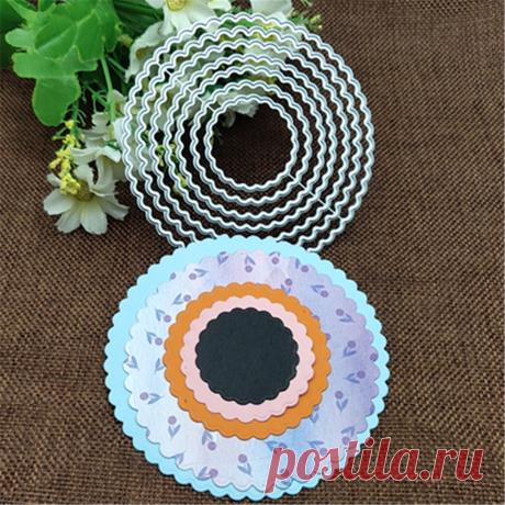 7 шт. круглые кружевные металлические пресс-формы круглое отверстие этикетка Скрапбукинг Бумага Крафт Нож Форма лезвие перфоратор трафареты штампы - купить по выгодной цене | AliExpress