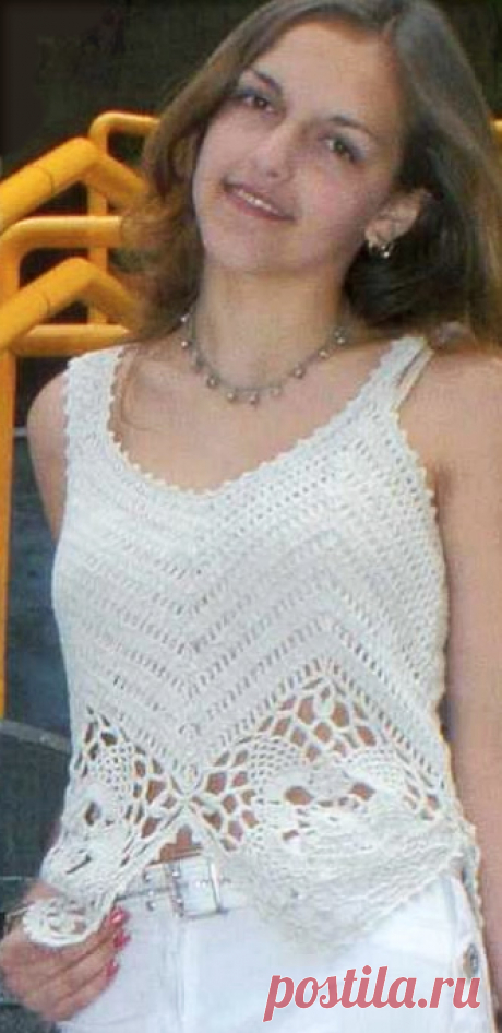 Вязаная майка летняя Связать из остатков пряжи крючком Топ с квадратными мотивами Топ ажурный крючком со схемами Топ майка вязание крючком Топ крючком белый Топ ажурный с крылышками Топ крючком со схемой Вязание по диагонали Топ крючком для девушки