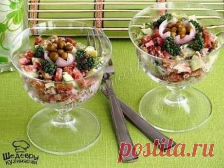 САЛАТ С СУХАРИКАМИ И КОПЧЕННОЙ КОЛБАСОЙ 
НА НОВЫЙ ГОД!!!!