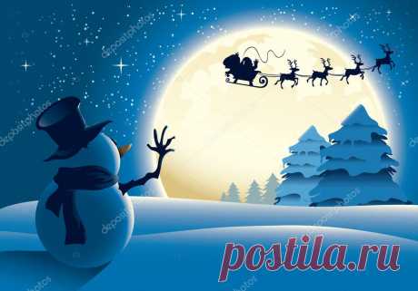 depositphotos_4486402-stock-illustration-lonely-snowman-waving-to-santa.jpg (1023×713)