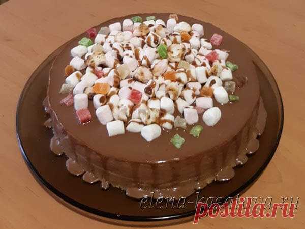 Торт Без Выпечки Из Печенья (Рецепт из Сливок, Маршмеллоу, Шоколада)