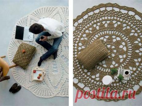 Коврики крючком, пополняем коллекцию! Интересные модели, схемы и описание!