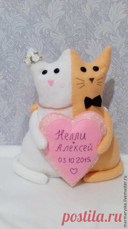 Купить Котики на свадьбу - белый, фетръ, флис, котики, подарок на свадьбу, котики на свадьбу