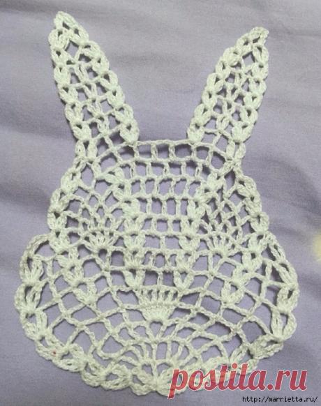 Вяжем крючком аппликацию. Заяц и кролики