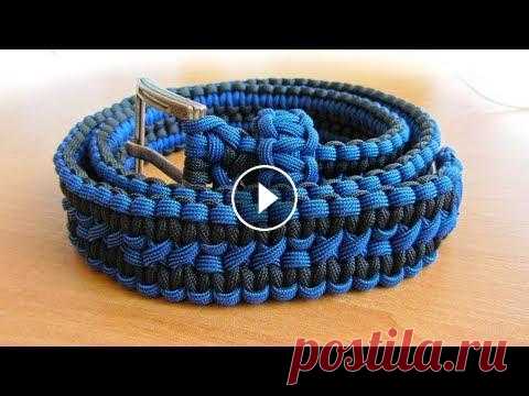 Ремень из паракорда / Paracord belt Как сделать ремень из паракорда, двухцветный, плетение - широкая кобра. Использовано три куска паракорда: 12 м, 8 м и 8 м. Ширина ремня 3 см, толщина ...