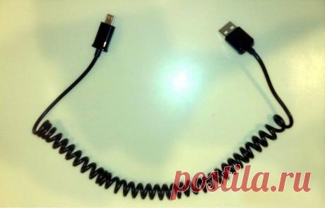 Как скрутить USB-кабель в спираль / KNITLY.com - блог о рукоделии