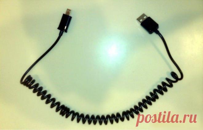 Как скрутить USB-кабель в спираль / KNITLY.com - блог о рукоделии