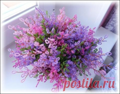 Вереск из бисера — Сделай сам, идеи для творчества - DIY Ideas
