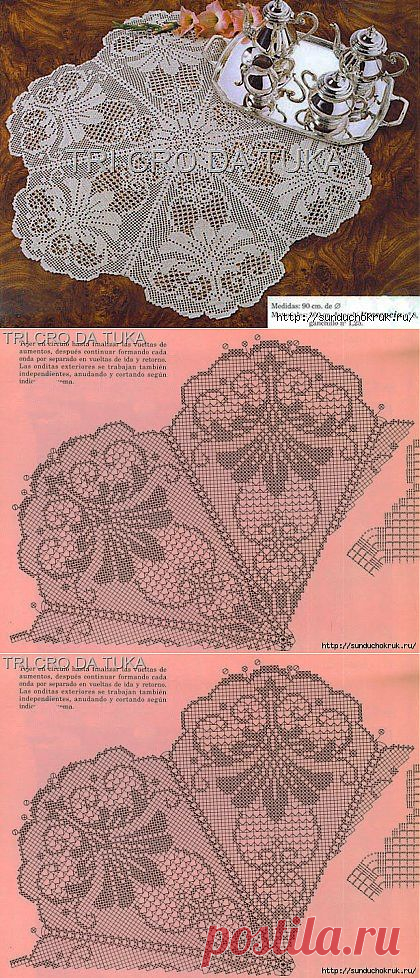 Филейная салфеточка. Схема.
