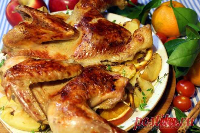Пряная утка с яблоками и апельсинами