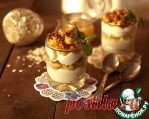 Творожный завтрак с карамелизированными хлопьями - кулинарный рецепт