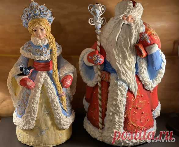 Большие Дед Мороз и Снегурочка из ваты купить в Санкт-Петербурге | Хобби и отдых | Авито