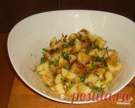 Картошка с зеленью и чесноком - пошаговый кулинарный рецепт на Повар.ру