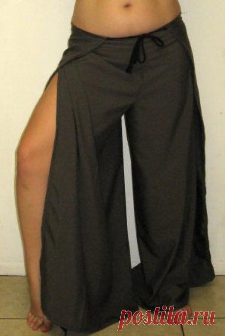 Стильные брюки с запахом - простая выкройка.