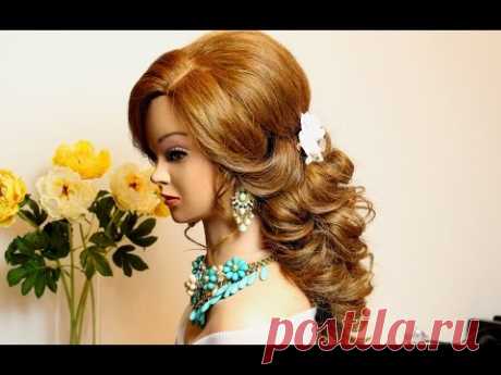 Romantic prom hairstyle for long hair