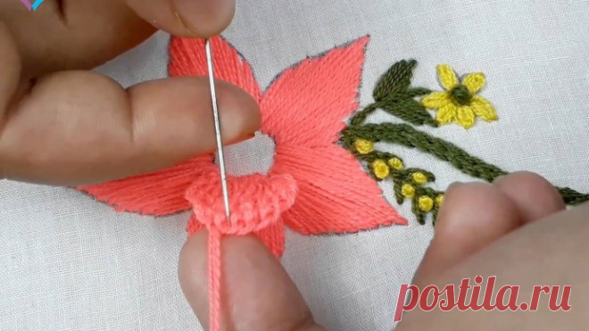 Вышиваем объемные цветочки: мастер-класс