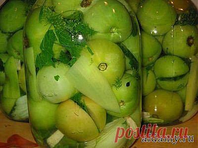 Маринованные зелёные помидоры &raquo; Любимые рецепты