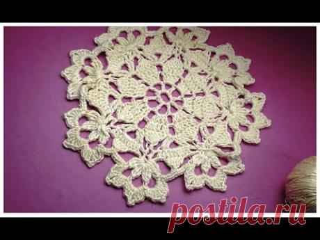 Мотив для салфетки крючком Crochet motif Pattern for Doily