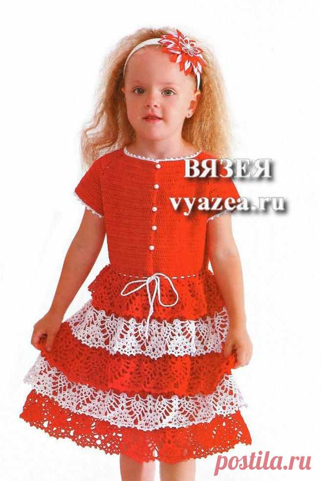 Платье для девочки крючком.