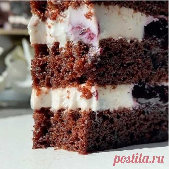Рецепт ПОСТНЫЙ СОЧНЫЙ ТОРТ С ЯГОДНОЙ НАЧИНКОЙ