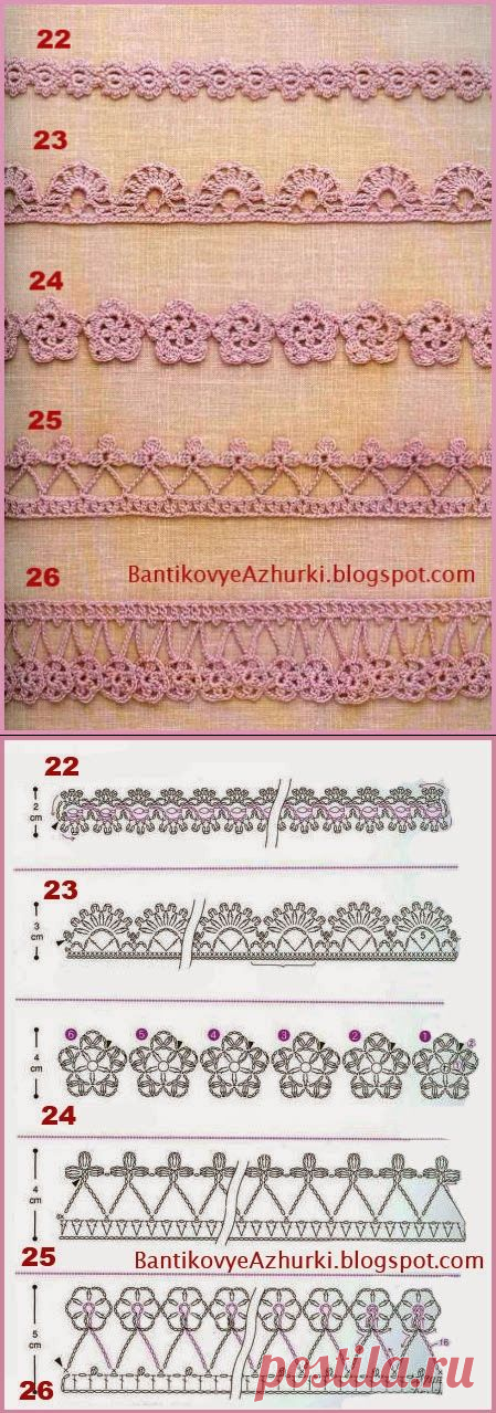 BantikovyeAzhurki.blogspot.com: Обвязка края, кружево, тесьма крючком (часть 2).
