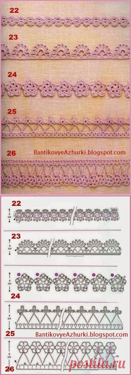 BantikovyeAzhurki.blogspot.com: Обвязка края, кружево, тесьма крючком (часть 2).