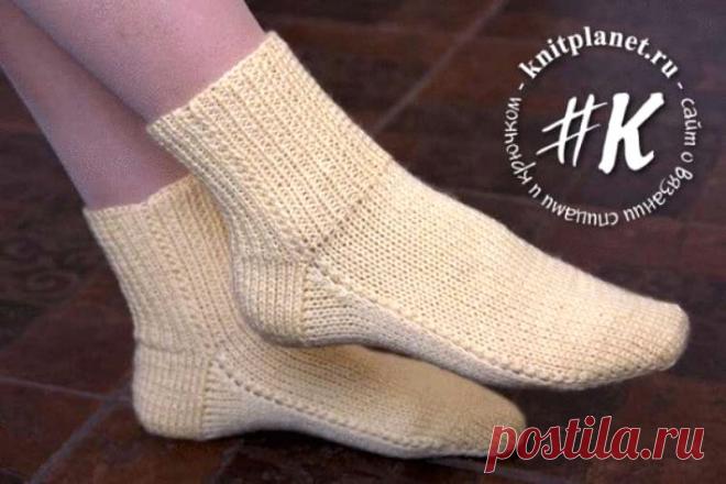 Простое вязание: носки на двух спицах без швов
