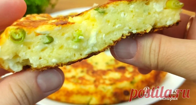 Если дома есть творог, готовлю быстрый, сытный завтрак на скорую руку - пока чайник закипает.