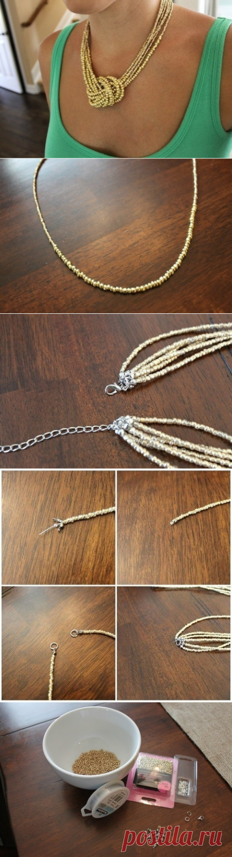 Простое ожерелье из бисера