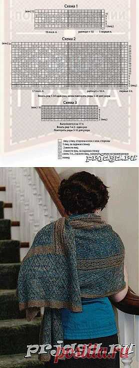 Вязание палантина спицами схема и описание от Alice Scherp