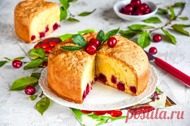 Вишневая шарлотка с вишней в духовке рецепт фото пошагово и видео - 1000.menu