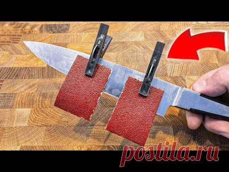 Лучший способ заточить нож как бритву! Простая Хитрость а результат - лезвием можно бриться!