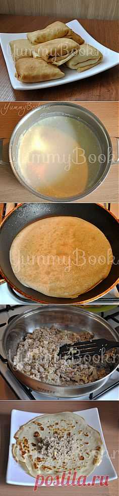 Блины с мясом - пошаговый рецепт с фото