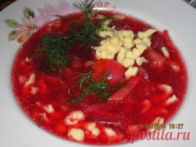 Борщ"Ямщик " с клёцками