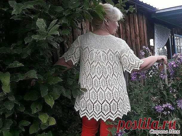 Туника для полных.
Ниточки - Alize forever 100% микрофибра-акрил, 300м/50г.
Крючок 1,25. Расход пряжи на 1 блузу-тунику /56-й размер/ 8 моточков
 автор lbor63 -Страна мам.