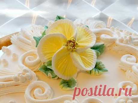 КАК СДЕЛАТЬ ТРОПИЧЕСКИЙ ЦВЕТОК ИЗ КРЕМА, how to make a cream flower