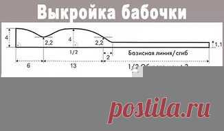 размер классической бабочки: