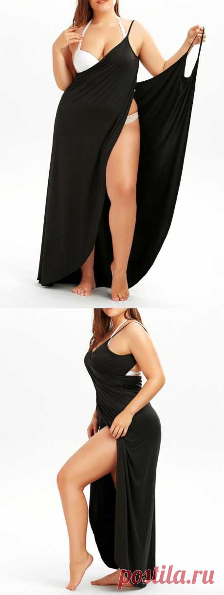 $9.87 Plus Size Slip Wrap Cover Up Dress