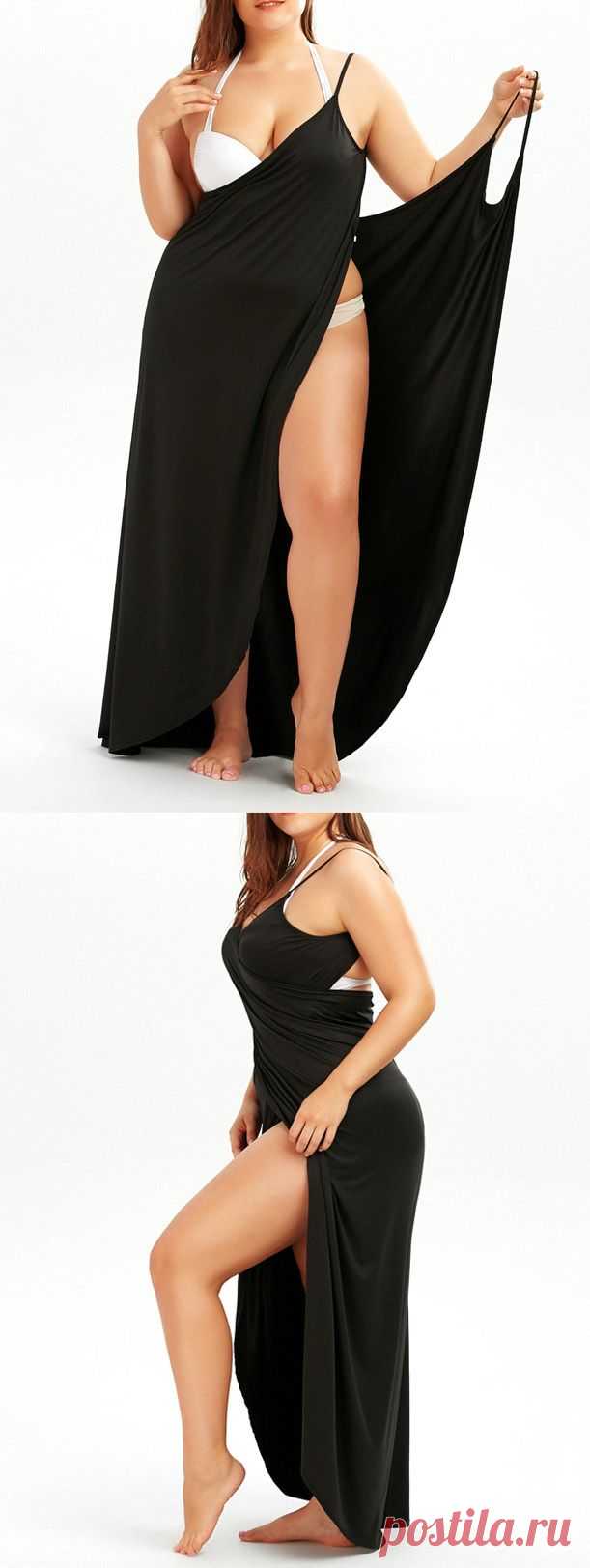 $9.87 Plus Size Slip Wrap Cover Up Dress