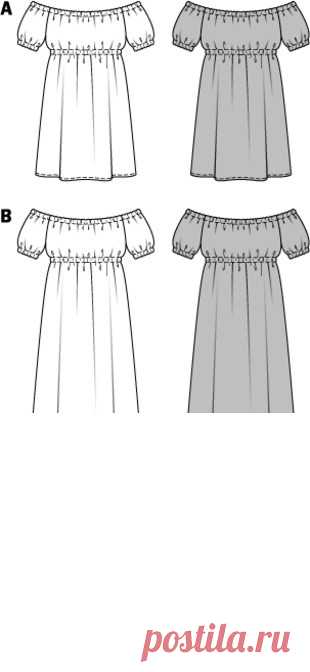 Платье «барышня-крестьянка» - выкройка № 6791 из журнала 14/2015/2016 Каталог Burda – выкройки платьев на Burdastyle.ru