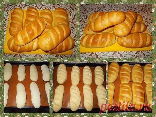 Вкусные домашние батоны — мягкие и воздушные, а корочка батона получилась тонкой и хрустящей. Угощайтесь на здоровье! | Готовим вместе